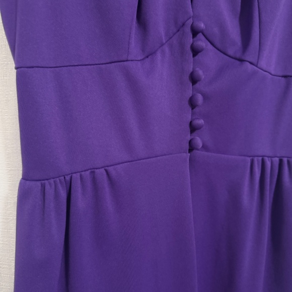 Vintage 60's Lou Ette Purple Keyhole Open Front Maxi with Micro Shorts Size M - Picture 3 of 15
